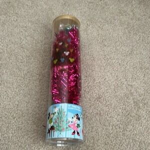Disney Mickey Mouse Hot Pink‎ Tinsel Tree 14" w/ Ornaments Holiday Decor
